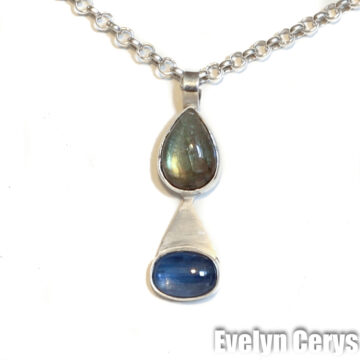 Pandantiv labradorit si kianit