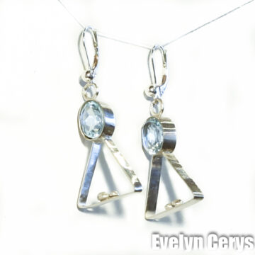 Cercei topaz triunghi 2 bilute