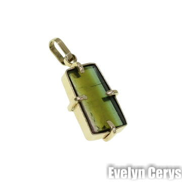 Pandantiv aur cu turmalin watermelon