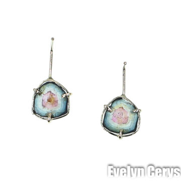 Cercei turmalin watermelon