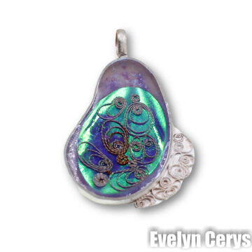 Pandantiv filigran cu mov din colectia "speranța, regenerare"