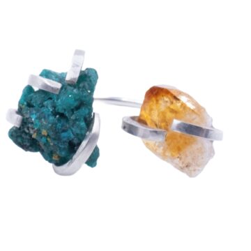 Inel deschis dioptaz cu citrin