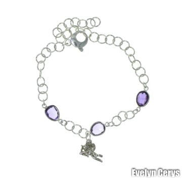 Bratara cu 3 ametiste si ingeras