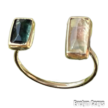 Inel deschis turmaline montat in aur