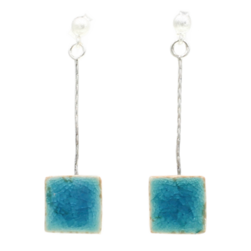 Cercei ceramica forma patrat mic