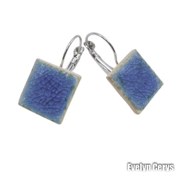 Cercei albastri forma patrat