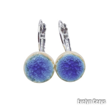 Cercei albastri forma rotunda